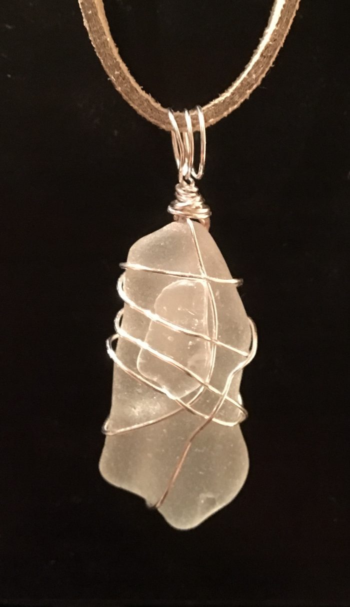 Frosted White Sea Glass & Clear Quartz - Image 3