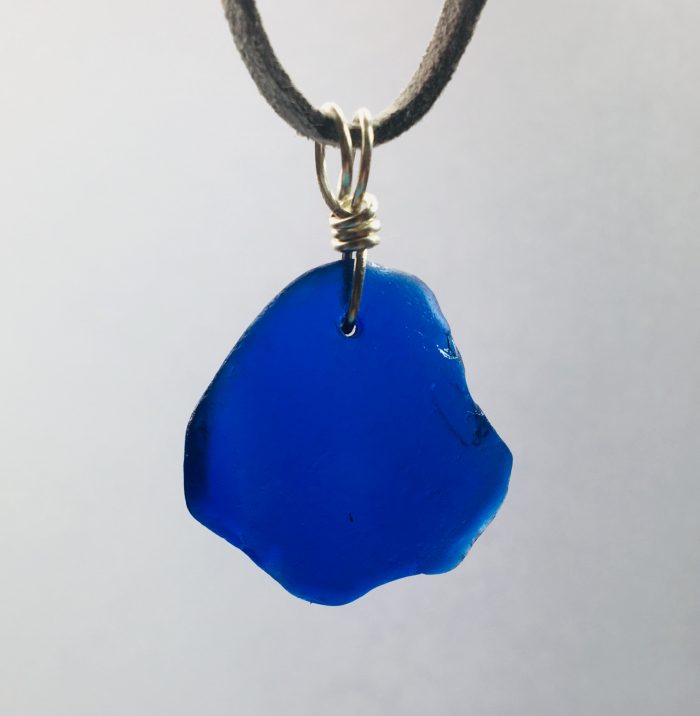Cobalt Blue Sea Glass Pendant - Image 3