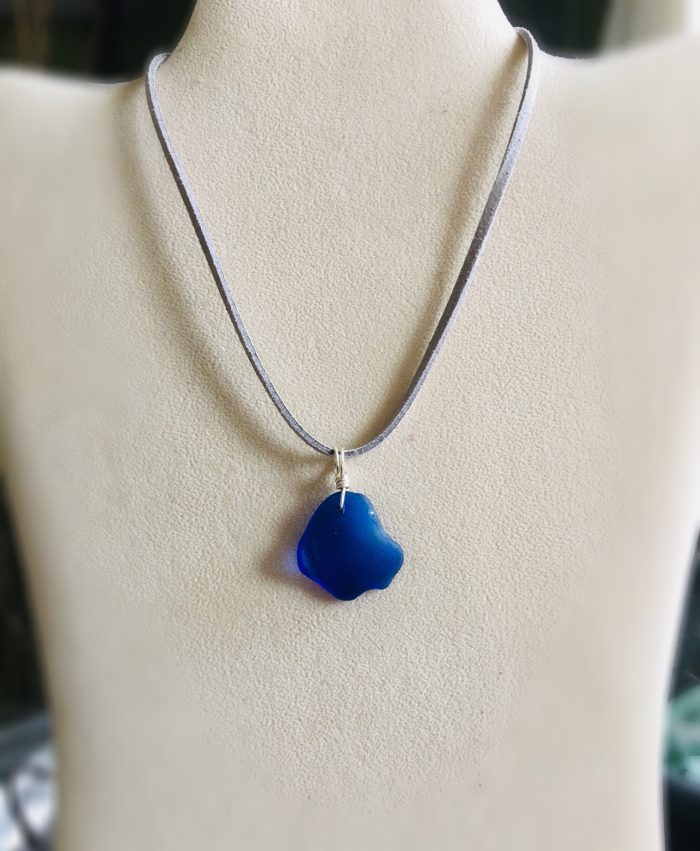 Cobalt Blue Sea Glass Pendant - Image 4