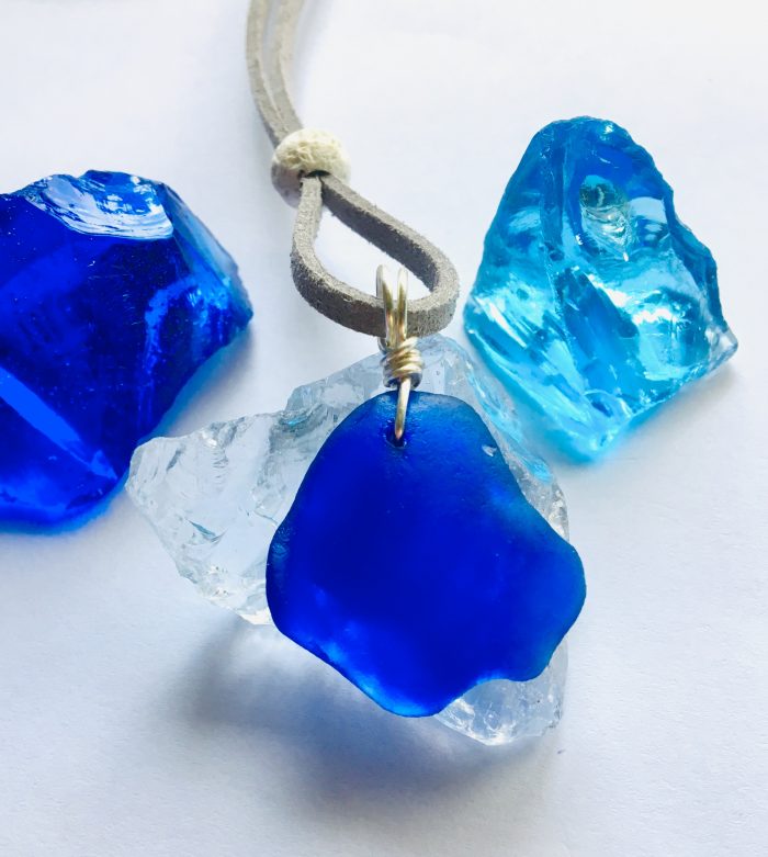 Cobalt Blue Sea Glass Pendant