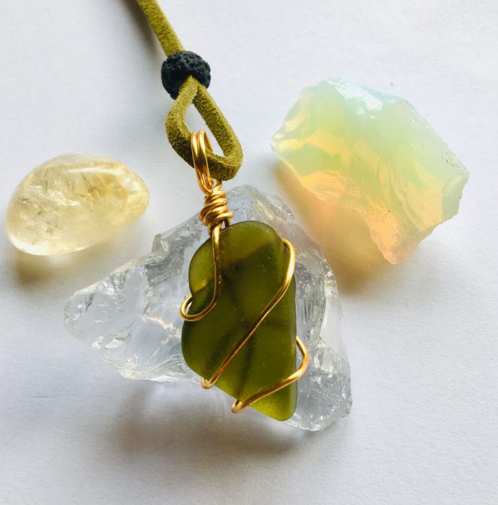 Olive Scottish Sea Glass Pendant - Image 2