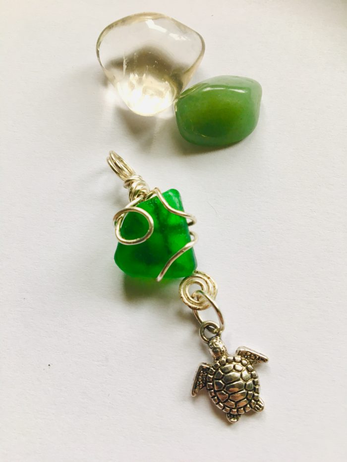Kelly Green & Silver Turtle