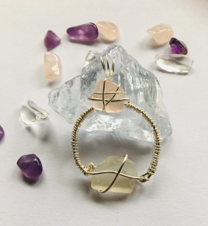 Rose Quartz & White Sea Glass - Image 2