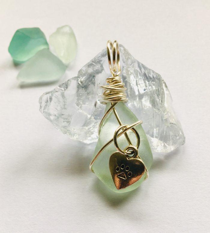 Seafoam & Silver Paw