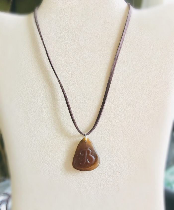 Amber Sea Glass Pendant - Image 3