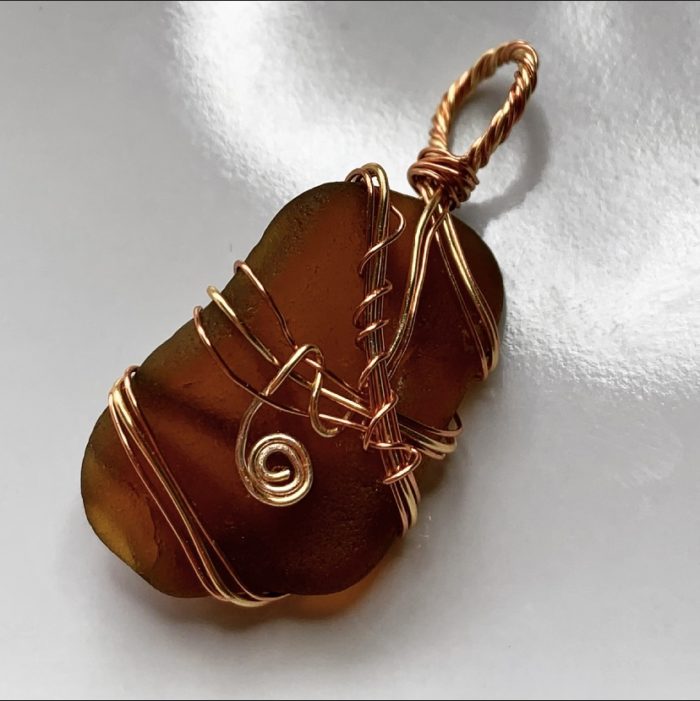 Dark Brown Sea Glass & Copper - Image 2