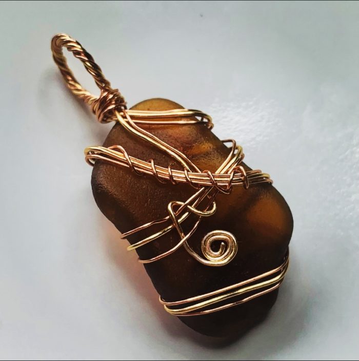 Dark Brown Sea Glass & Copper - Image 3