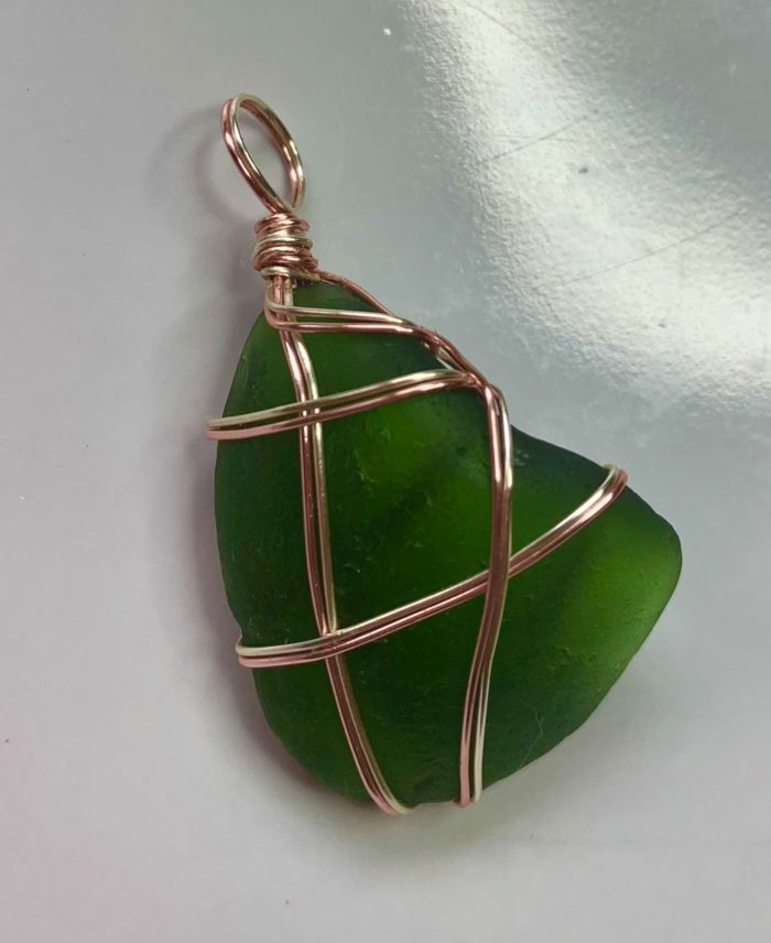 Forest Green Sea Glass ~ Silver & Rose Gold - Image 9
