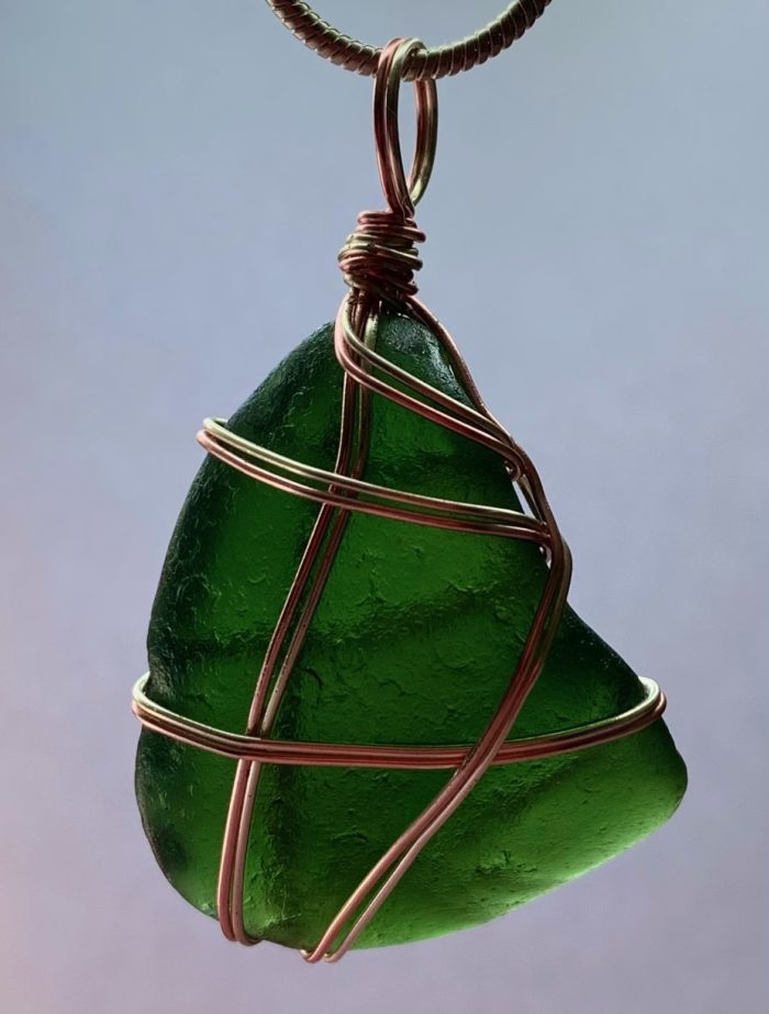 Forest Green Sea Glass ~ Silver & Rose Gold - Image 2