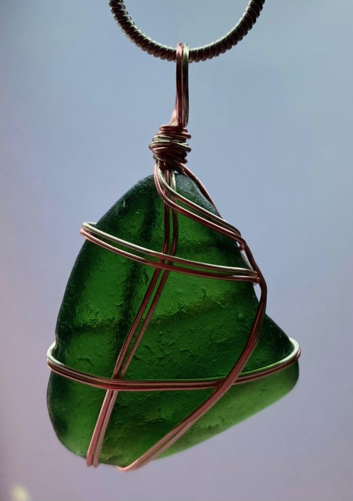 Forest Green Sea Glass ~ Silver & Rose Gold - Image 3